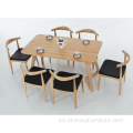 Mesa de comedor de madera maciza de madera nórdica